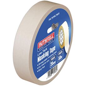 Faithfull Low Tack Masking Tape 50m x 25mm