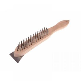 Faithfull FAI5804S Wire Brush 4 Row Lightweight + Scraper