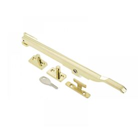 Locking Stay 250mm Polished Brass