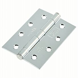 100mm Heavy Duty Fire Door Hinge Polished Chrome Grade 14