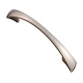 Waisted Flat Bow Satin Nickel Handle 140mm