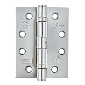 100mm Fire Door Hinges & Intumescent Pads Set Chrome Grade 13 (3 Pack)