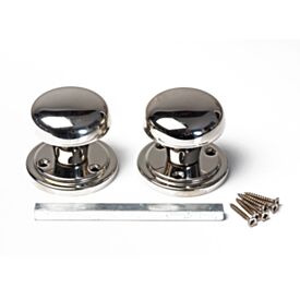 Mortice Knob 52mm Set Polished Nickel