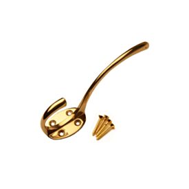 Hat & Coat Hook 125mm Polished Brass