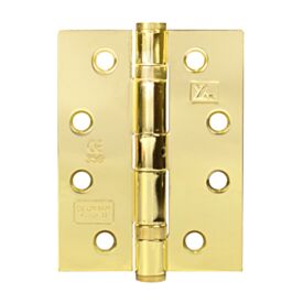 100mm Fire Door Hinges & Intumescent Pads Set PVD Brass Grade 13 (3 Pack)