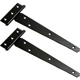 200mm Light Tee Hinge Black (Pair)