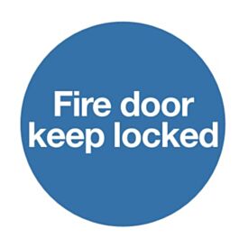 Fire Door Keep Locked 100 x 100mm Plastic Fire Sign