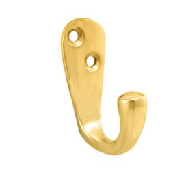 Single Robe Hook 50mm Polished Brass