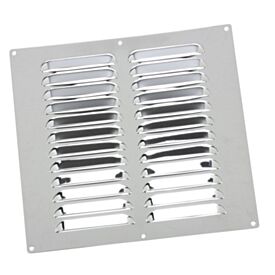 Metal Louvred 9 x 9 Satin Anodised Aluminium Vent