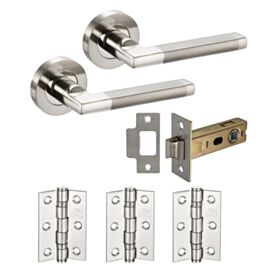 Seattle Satin/Chrome Lever Door Handle Pack