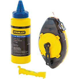 Stanley 047443 Chalk Line, Blue Chalk & Level Kit