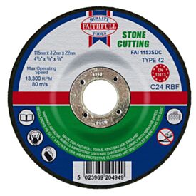 Faithfull FAI1153SDC Cutting Wheel DP 115 x 3.2mm Stone