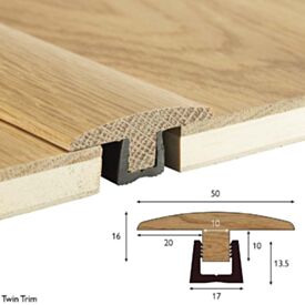 990mm Solid Light Oak T Piece Threshold Lacquered